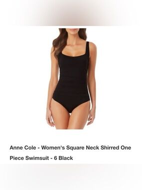 Anne Cole - Women’s Square Neck Shirred One Piece Swimsuit